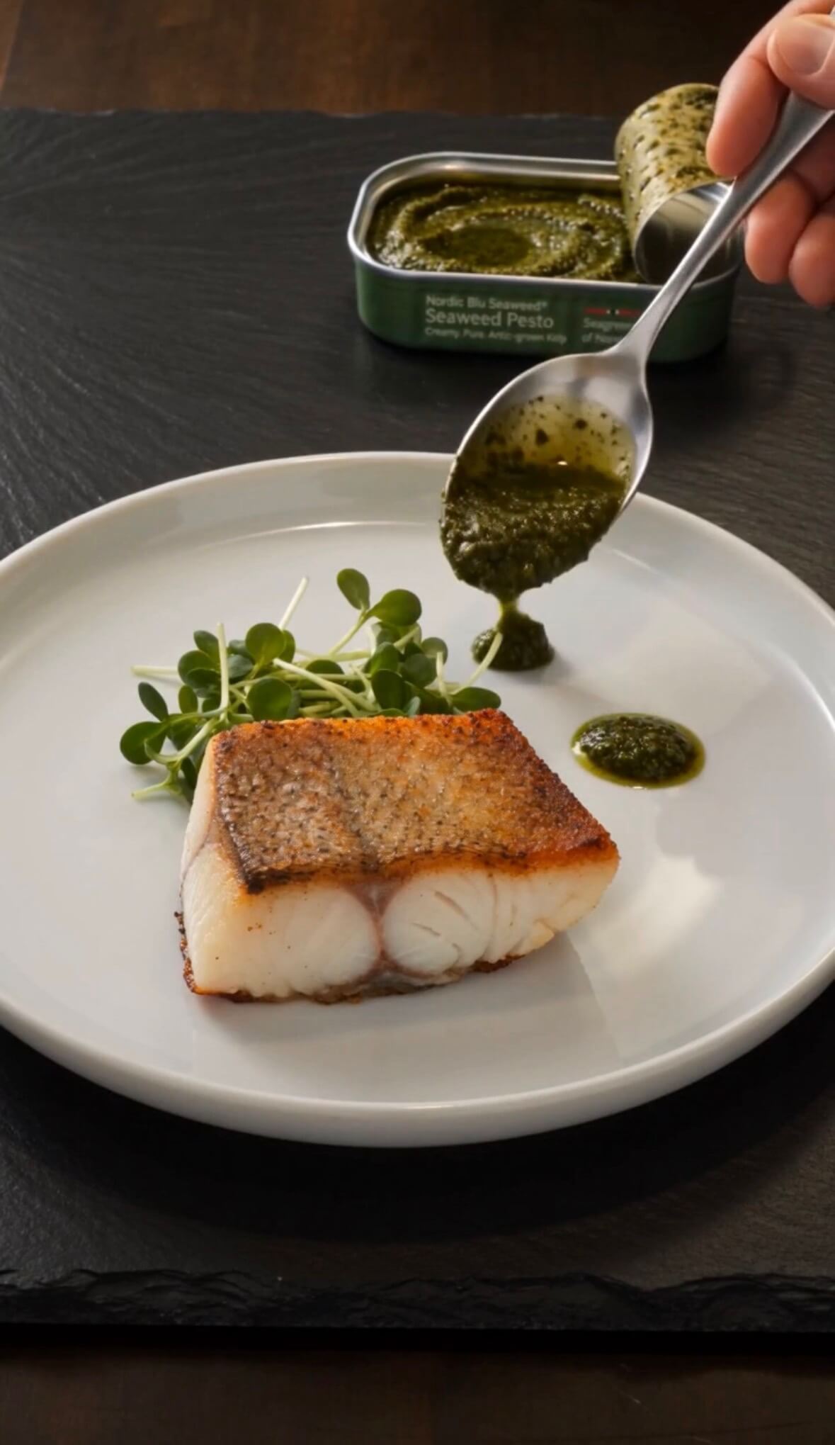 Seaweed Pesto — serving suggestion
