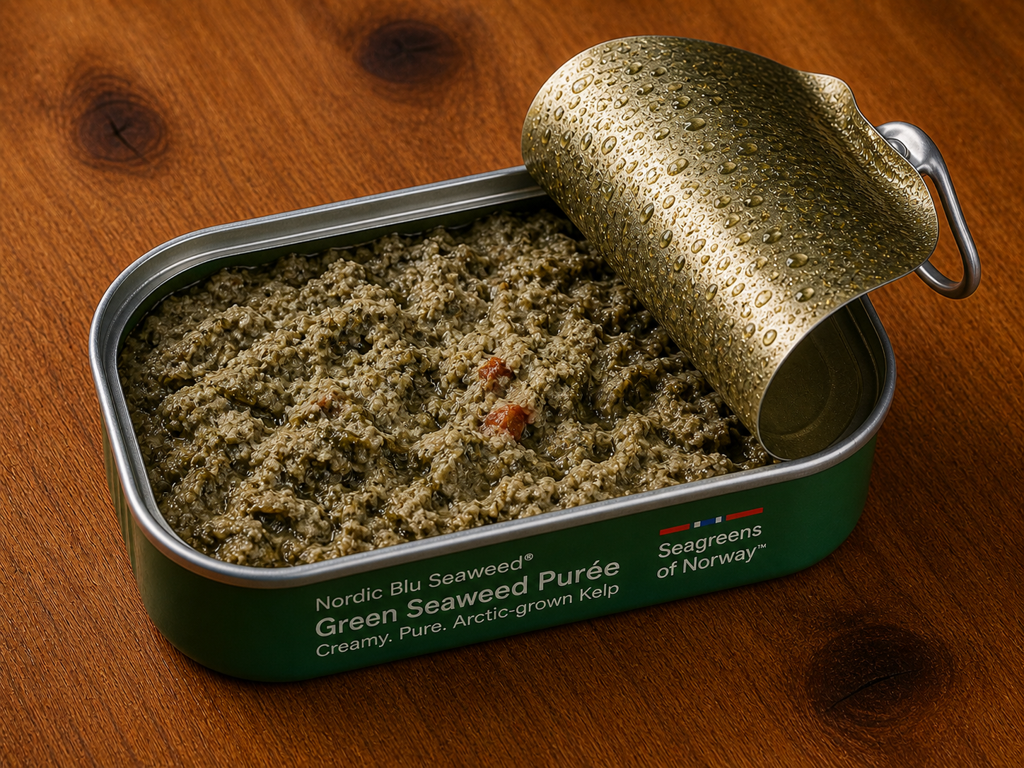 Green Seaweed Purée — opened can, Seaweed Society