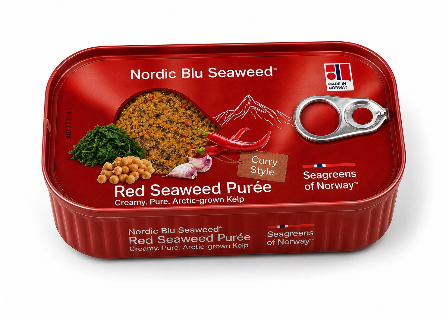 Red Seaweed Purée can, 120 g — Seaweed Society. Contains fish.